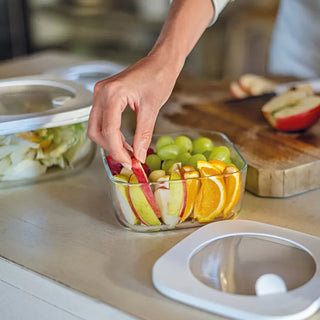 Store & More Leak-Proof Glass Fridge/ Freezer/ Microwave Container White