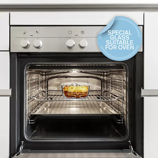 Store & More Leak-Proof Glass Fridge/ Freezer/ Microwave Container White