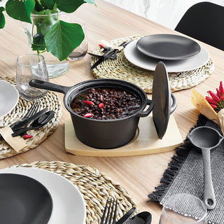 Fusion Taste Cast Iron Casserole 18cm + Wood Base