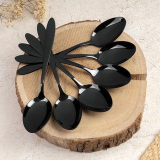 24-Piece Cutlery Set, mirror, Black