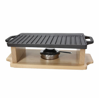 Fusion Taste Cast Iron Grill 37x23 Wood Base