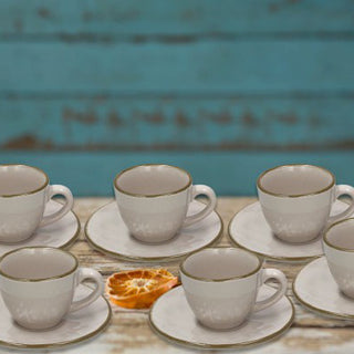 Set 6 Coffee Cup&Saucer Ceramic
