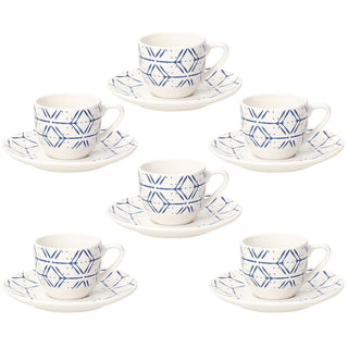 Down Town Pack 6pcs Coffee Cups with Saucer