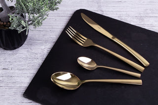 24-Piece Cutlery Set, mirror, Yellow Gold