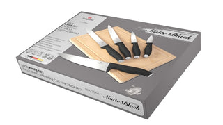 6 pcs knife set with bamboo cutting board
