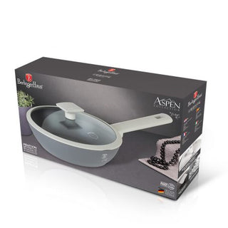 Deep frypan with lid, 24 cm, Matt Grey