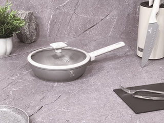Deep frypan with lid, 24 cm, Matt Grey