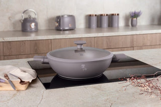 Casserole Wok with lid, 30 cm Taupe