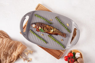 Grill plate, 47 cm, Taupe