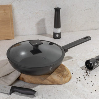 Wok with lid, 28 cm Anthracite