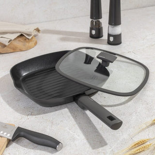 Grill pan with lid, 28 cm, Anthracite