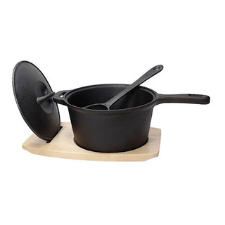 Fusion Taste Cast Iron Casserole 18cm + Wood Base