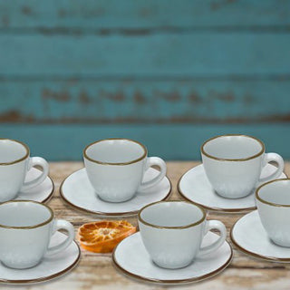 Set 6 Coffee Cup&Saucer Ceramic
