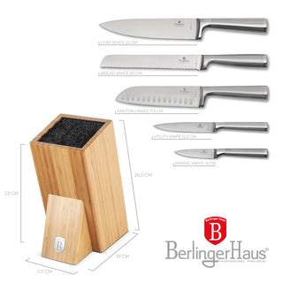 6 pcs knife set with bamboo stand