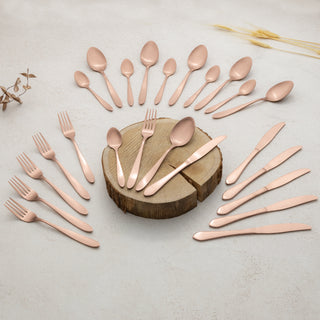 24-Piece Cutlery Set, Satin, Rose Gold