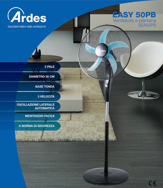 Stand Fan 20",5 Blades,3 Speeds,70W