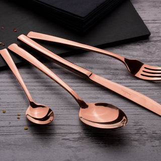 24-Piece Cutlery Set, Rose Gold