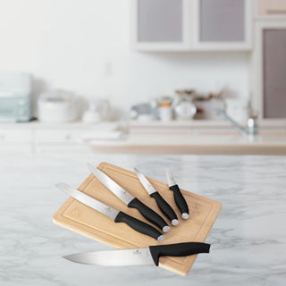 6 pcs knife set with bamboo cutting board