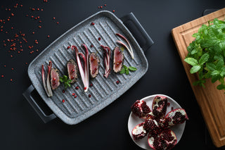 Rect. Grill 2 Handles 37x28cm Titanium Coating Ambiziosa