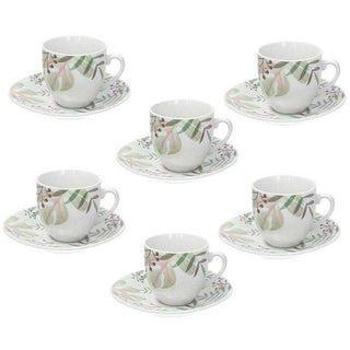 Set 6 Coffee Cup&Saucer Costa Rica Porcelain Multicolor