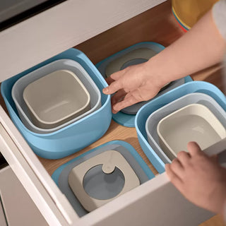 STORE&MORE - Set of 3 shallow airtight fridge/freezer/microwave containers