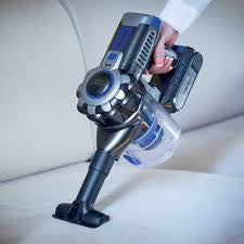 Cordless Electric Broom With Blue Rechargeable Battery 2 In 1 22.2V