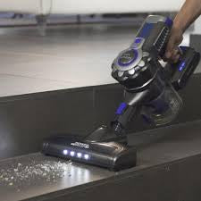 Cordless Electric Broom With Blue Rechargeable Battery 2 In 1 22.2V