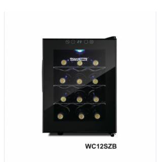 Thermoelectric Wine Cooler , 12 Bottles , Single Zone , Metal
