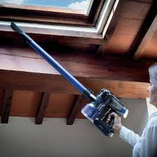 Cordless Electric Broom With Blue Rechargeable Battery 2 In 1 22.2V