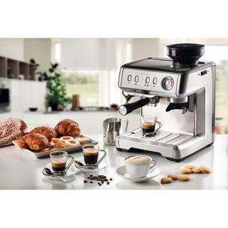 Espresso Coffee Machine In Stainless Steel, Built-in Ginder, 1600W