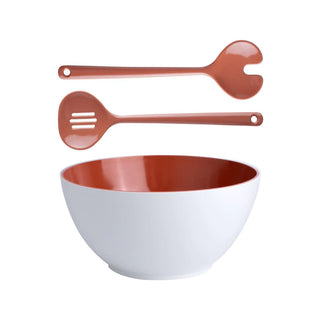 Summer - Salad Bowl & Cutlery - Coral
