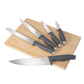 6 pcs knife set with bamboo cutting board