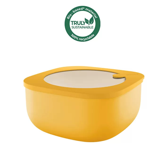 L STORE&MORE - Shallow airtight fridge/freezer/microwave containers 1900cc Mango Yellow