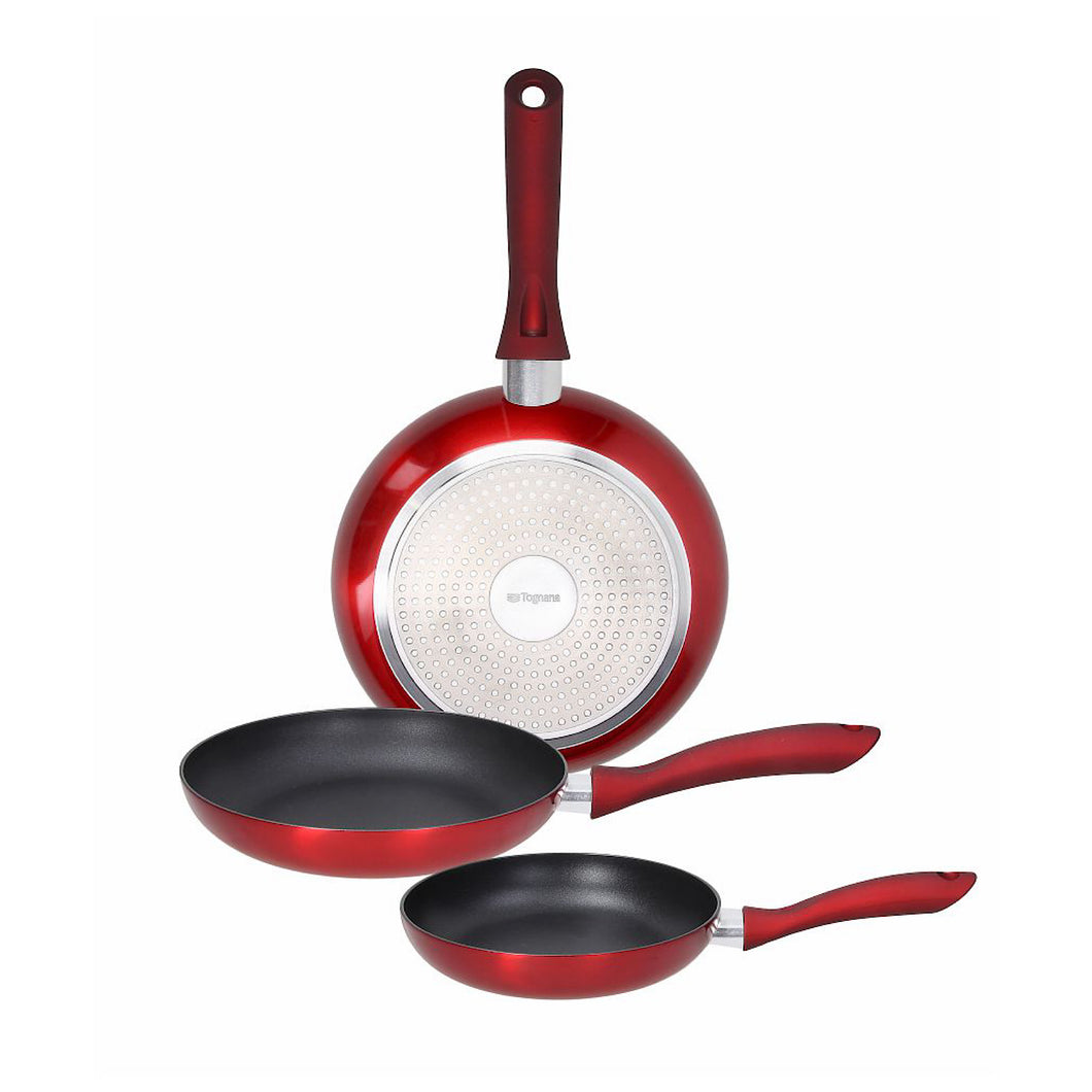 Grancuci Shiny Red Line Set 3 Pans 20-24-28cm