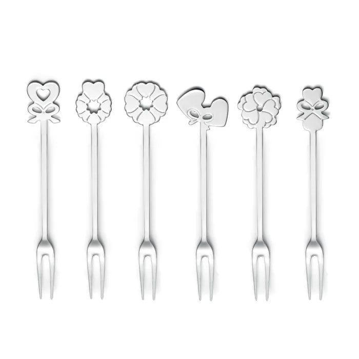 Set Of 6 Appetiser Forks 'LOVE'