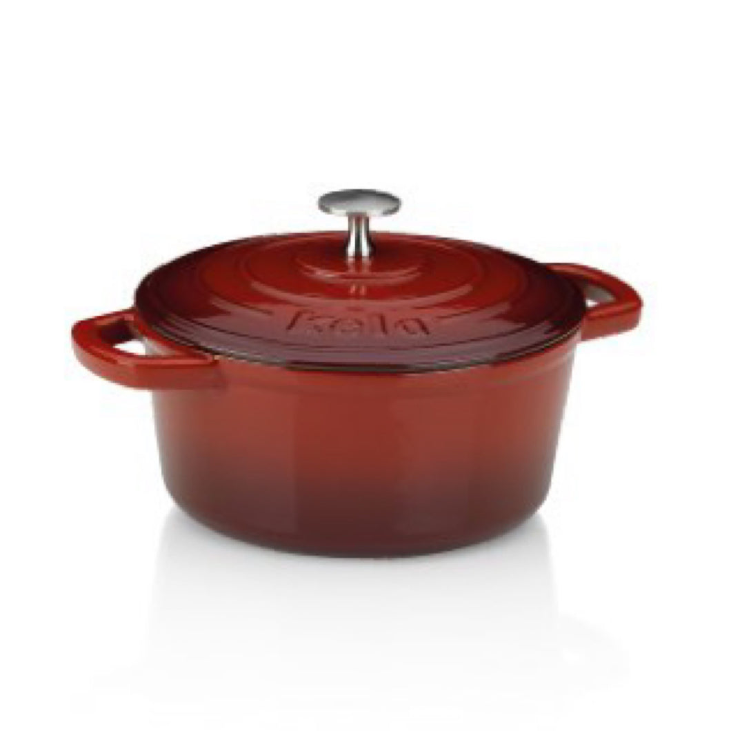 Roasting Round Tray Cast Iron Red  2.5L