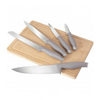 6 pcs knife set with bamboo cutting board