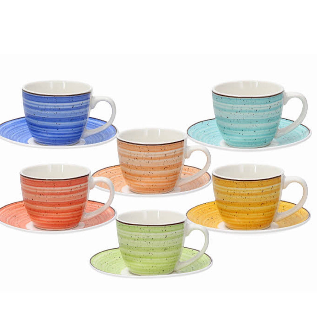 Iris kaleido Coffee Cup & Saucer set of 6pcs