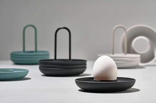 Egg Cups With Holder Singles 4pcs Black