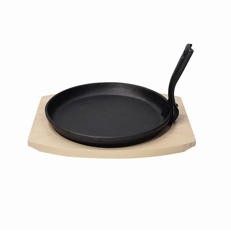 Fusion Taste Cast Iron Round Frying Pan with Beech Trivet 21cm