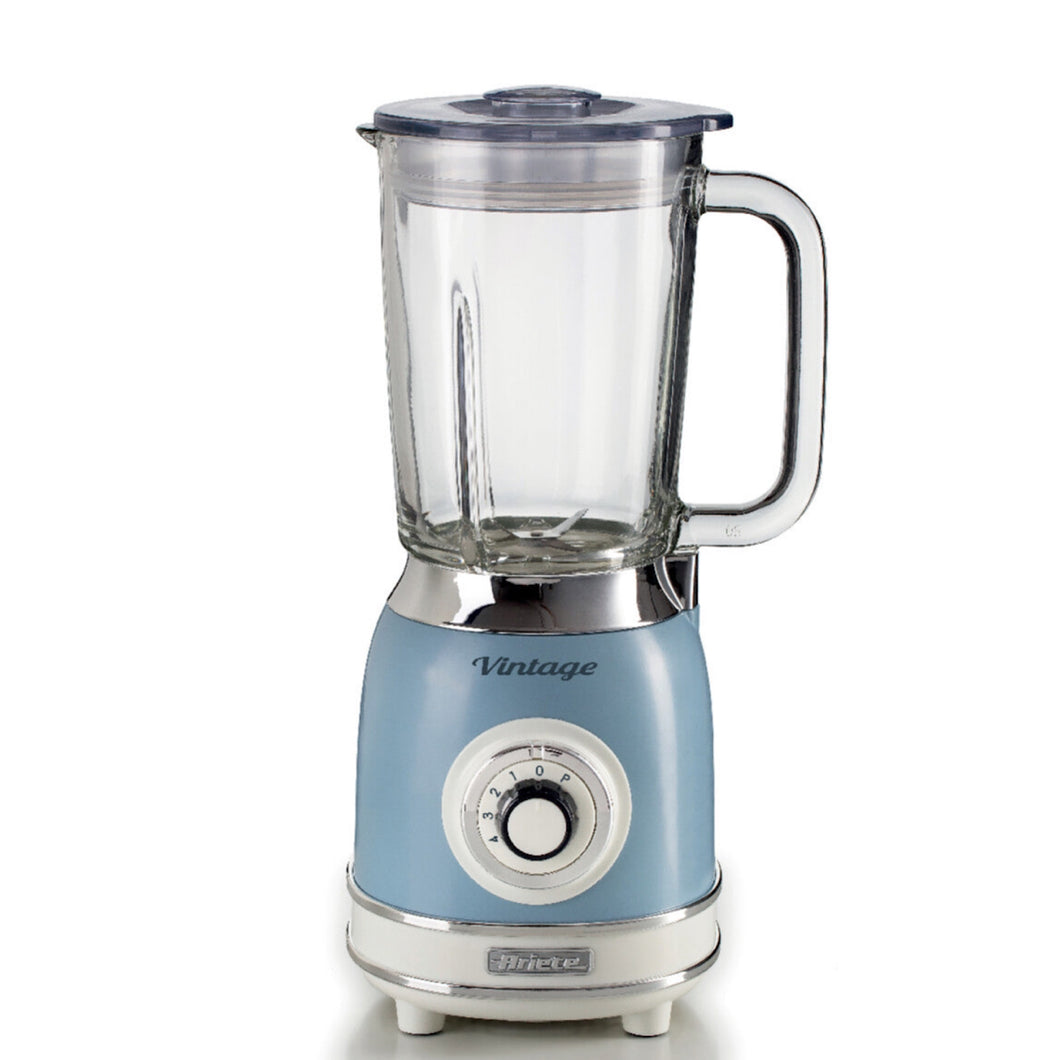 Vintage Blender With Glass Cup Blue 1000W