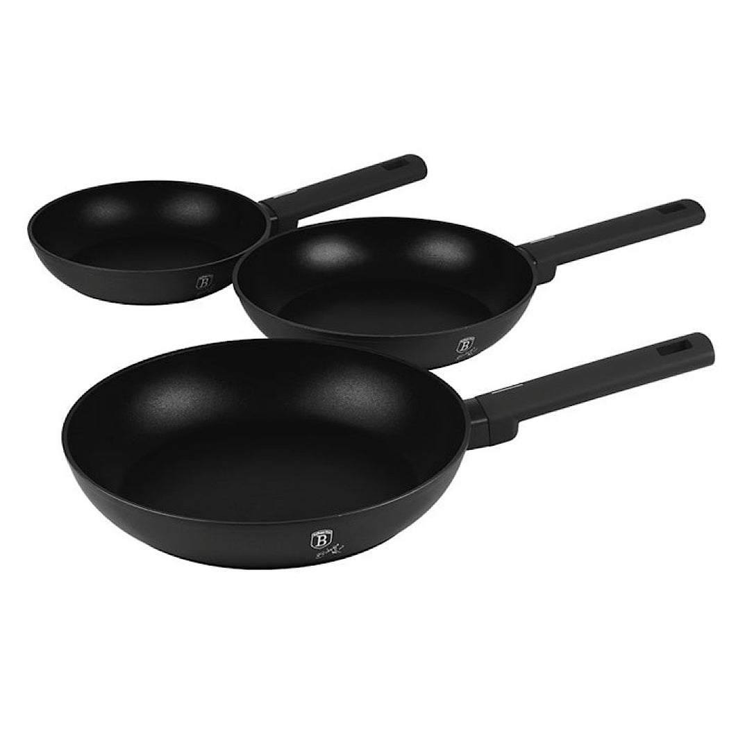 3 pcs frypan set, Black Matt