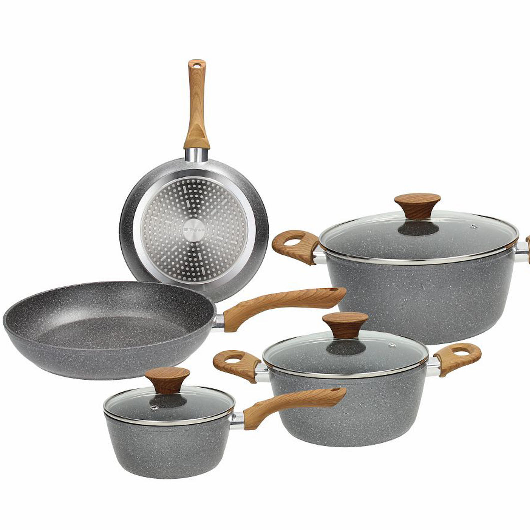 Cookware Set 8pcs Stone and Wood Line