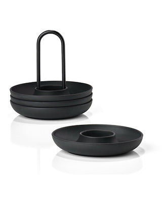 Egg Cups With Holder Singles 4pcs Black