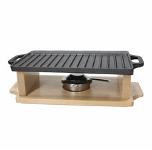 Load image into Gallery viewer, Fusion Taste Cast Iron Grill 37x23 Wood Base
