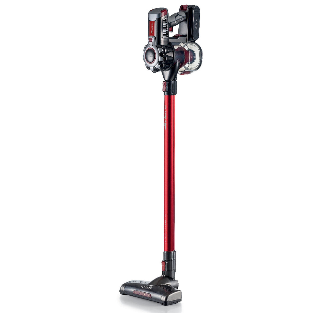Cordless Electric Broom With Red Rechargeable Battery 2 In 1 22.2V