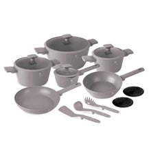 Load image into Gallery viewer, 15-Piece Kitchen Stackable Cookware Set Taupe Collection
