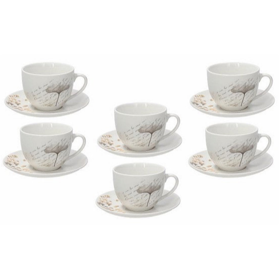 Madison Poesia Tea Cup & Saucer Set 6