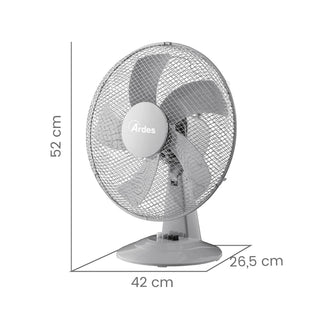 Desk Fan Steelo 16'', 50W, 5 Blades, Grey