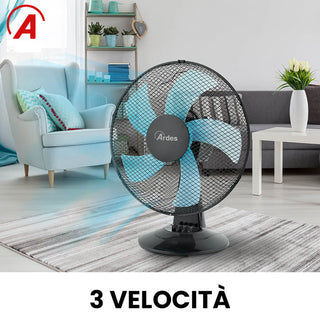 Desk Fan Steelo 16'', 50W, 5 Blades, Black